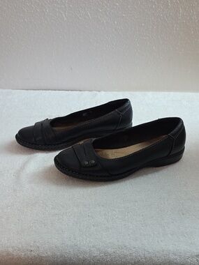 Clarks Collection Style Peg Abbie Leather Flats Very Nice Ladies 9 Guc